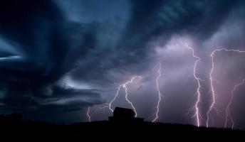 Gewitterwolken Saskatchewan Blitz