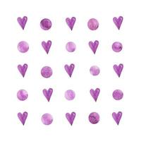 einfaches, nahtloses Muster mit lila Herzen auf weißem Hintergrund. aquarell handgezeichnete illustration. Ideal für Textilien, Stoffe, Geschenkpapier, Bettwäsche, Einladungen, Postkarten, Hüllen und Dekoration. foto
