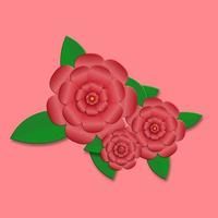 rote Rosenblume 3D-Illustration, Rendering, romantischer Valentinstag. foto