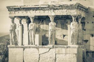 akropolis von athen ruinen details skulpturen griechenland hauptstadt athen griechenland. foto