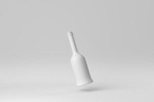 Weinflaschenmodell auf weißem Hintergrund. minimales Konzept. 3D-Rendering. foto