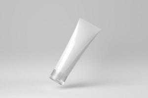 kosmetische Produktanzeige auf weißem Hintergrund für die Präsentation von Hautpflegeprodukten. 3D-Rendering. foto
