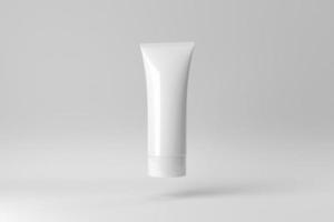 kosmetische Produktanzeige auf weißem Hintergrund für die Präsentation von Hautpflegeprodukten. 3D-Rendering. foto
