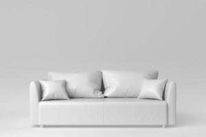 Sofa auf weißem Hintergrund. minimales Konzept. 3D-Rendering. foto