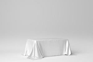 romantischer Tisch auf weißem Hintergrund. minimales Konzept. 3D-Rendering. foto