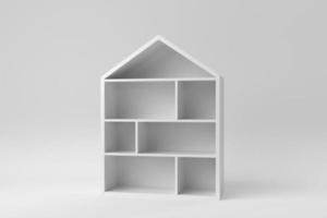 Holzregale Interieur für einen Teenager auf weißem Hintergrund. Entwurfsvorlage, Mock-up. 3D-Rendering. foto