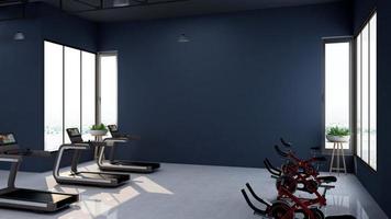 3D-Rendering - moderner Minimalist der Innenarchitektur des Fitnessstudios foto