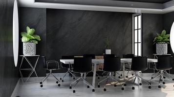 3D-Render-Mockup für moderne Besprechungsräume - Innenarchitektur des Büros foto