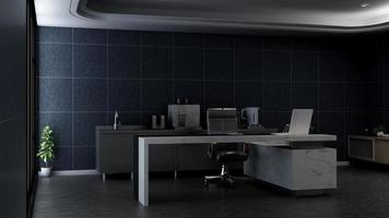 3D-Rendering-Bürodesign - Innenwandmodell des Managerraums foto