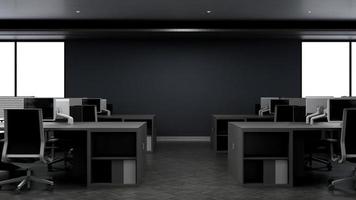 modernes büroarbeitsplatz-innendesign in 3d-rendering foto