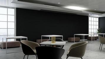 modernes café mit barkonzept in 3d-rendering - innenarchitekturmodell foto
