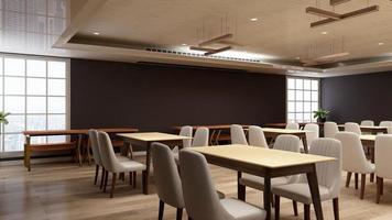 Modernes Café in 3D-Darstellung von Innenarchitekturmodellen - Café-Ideen foto