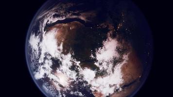 Sphäre des nächtlichen Erdplaneten im Weltraum foto