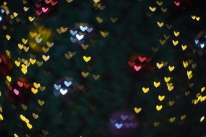Unschärfe und Bokeh Herzform Liebe zum Valentinstag Nachtlicht foto
