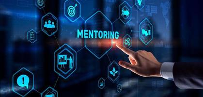 Mentoring Motivation Coaching Karriere Business-Technologie-Konzept foto