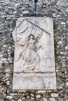 Denkmal im Flachrelief für Catherine Segurane, Nizza, Côte d'Azur, Frankreich foto