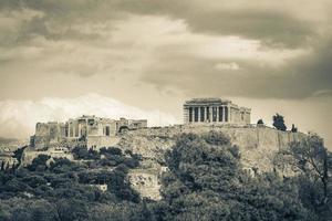 athen griechenland 04. oktober 2018 akropolis von athen ruinen parthenon griechenland hauptstadt athen in griechenland. foto