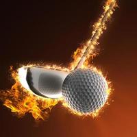 Golfball im Feuer foto