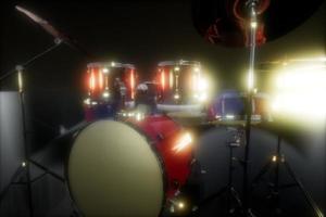 Drumset mit Dof und Lense Flair foto