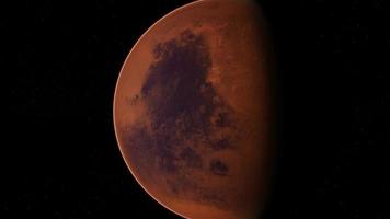 Roter Planet Mars am Sternenhimmel foto