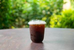 schwarzer Eiskaffee oder Americano-Kaffee foto