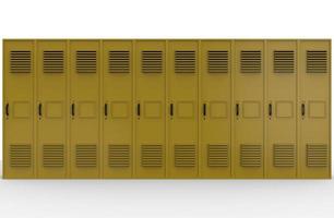 schließfächer gelb grundschule in einer reihe bild 3d illustration foto