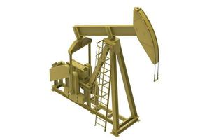 Pumpjack-Ölpumpe isolierte 3D-Darstellung foto