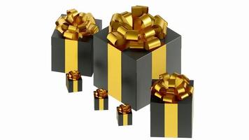 geschenkbox für weihnachts- und geburtstagsfeiern mit metallisch grünem band in 3d-ansicht foto