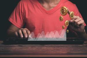 Handel Handel mit Kryptowährungsmünzen Bitcoin-Börsen investieren Metaverse-Aktien foto