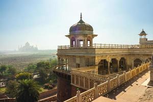 Taj Mahal Blick über Agra Fort in Agra, Indien foto