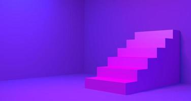 3D-Podium für die Produktpräsentation mit violettem Hintergrund foto