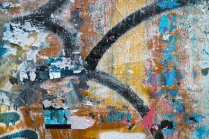 abstrakte bunte städtische Straßenkunst-Graffiti-Texturhintergrund. Nahaufnahme der urbanen Wandfarbe für moderne Kunst. foto