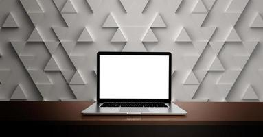 moderner Laptop isoliert auf weißem Hintergrund. 3D-Darstellung. foto