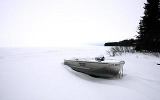 Fischerboot Winter foto