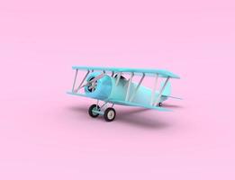 Spielzeug-Oldtimer-Flugzeuge. Abbildung mit leerem Platz für Text. 3D-Rendering foto