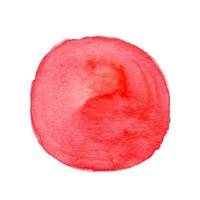 roter aquarellfleck. hand gezeichnete illustration lokalisiert auf weißem hintergrund. runder rosa fleck, heller strukturierter pinselstrich. Farbfleck, schöne Cliparts für Dekoration, Postkartendesign, Web foto