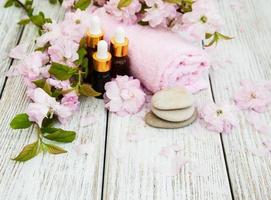 Spa-Produkte mit Sakura-Blüte foto