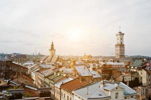 Panorama der Altstadt von Lemberg, Hochburg. Ukraine. foto