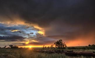 Prärie Sonnenuntergang Saskatchewan Kanada foto