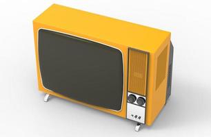 gelber alter fernseher 3d-illustration foto