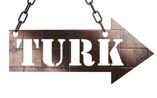 türkisches Wort auf Metallzeiger foto