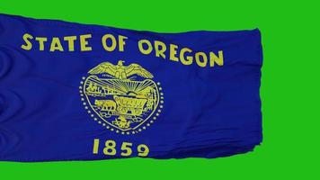 Flagge von Oregon auf grünem Bildschirm. perfekt für Ihren eigenen Hintergrund mit Greenscreen. 3D-Rendering foto