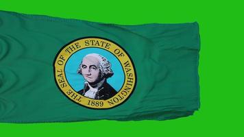 Flagge von Washington auf grünem Bildschirm. perfekt für Ihren eigenen Hintergrund mit Greenscreen. 3D-Rendering foto