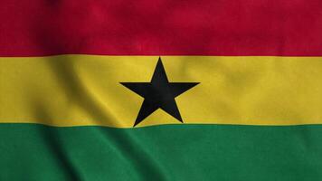 Ghana-Flagge weht im Wind. Nationalflagge von Ghana. 3D-Rendering foto