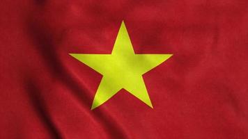 Vietnam-Flagge weht im Wind. Nationalflagge Vietnams. 3D-Darstellung foto