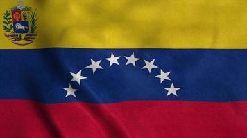 wehende Fahne. Nationalflagge von Venezuela. 3D-Darstellung foto