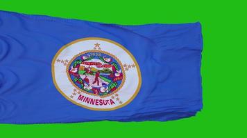 Flagge von Minnesota auf grünem Bildschirm. perfekt für Ihren eigenen Hintergrund mit Greenscreen. 3D-Rendering foto