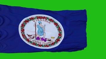 Flagge von Virginia auf grünem Bildschirm. perfekt für Ihren eigenen Hintergrund mit Greenscreen. 3D-Rendering foto