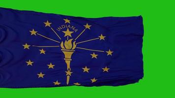 Flagge von Indiana auf grünem Bildschirm. perfekt für Ihren eigenen Hintergrund mit Greenscreen. 3D-Rendering foto