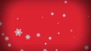 Schneeflocken, die gegen auf rotem Hintergrund fallen. weihnachten, feiertag, winter, neujahr, schneeflocke, festlicher hintergrund foto
